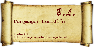 Burgmayer Lucián névjegykártya